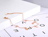 Bohemia Stainless Steel Leaf Anklets