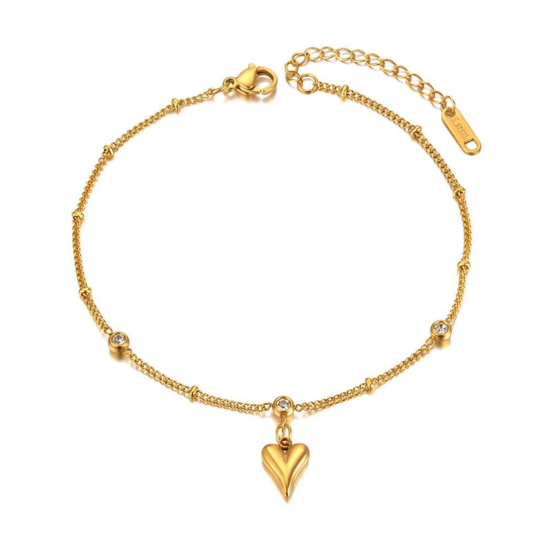 Boho Stainless Steel CZ Crystal Anklets for Women Girls