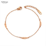 Bohemia Stainless Steel Feather Anklets for Women