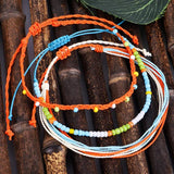 Bohemian Anklet Seedbeads Wax Line Weave Anklet&Bracelet Set