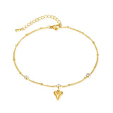 Zircon Heart Stainless Steel Anklets for Women