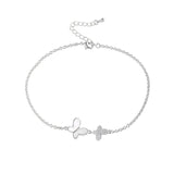 High Zircon Double Butterfliers Anklets Bracelets Women Girls