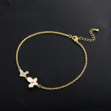 High Zircon Double Butterfliers Anklets Bracelets Women Girls