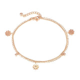 Floral Stainless Steel Anklet Women