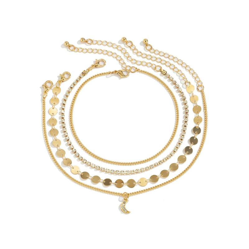 4Pcs Wedding Back High Heel Foot Ankle Chain Barefoot Sandal Beach Jewelry
