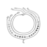 4Pcs Wedding Back High Heel Foot Ankle Chain Barefoot Sandal Beach Jewelry