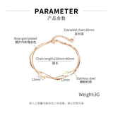 Double-Layer Stainless Steel Anklets for Women