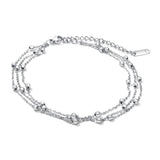 Women's Charm Stainless Steel Beads Anklets Rose Foot Jewelry Gift
