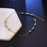 Colorful Green CZ Beads Anklet for Women