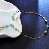 Colorful Green CZ Beads Anklet for Women