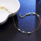Colorful Green CZ Beads Anklet for Women