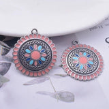 12pcs Round Enamel Ear Pendant DIY Bohemian Earring Components