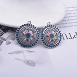 12pcs Round Enamel Ear Pendant DIY Bohemian Earring Components