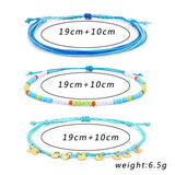 Bohemian Anklet Round Metal Charm Seedbeads Weave Anklet&Bracelet