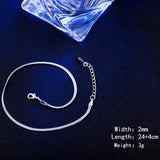 2MM Thin Snake Chain Anklet for Women - High Quality Adjustable Foot Jewelry