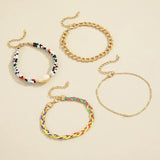 Colorful Shell Pendant Anklet Set for Women