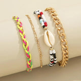Colorful Shell Pendant Anklet Set for Women