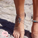 Retro Ethnic Wind Hollow Water Drops Anklet Texture Beach Anklet