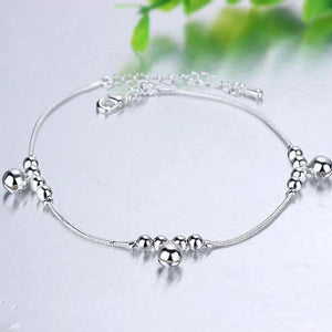 Small Bell Silver Chain Anklet for Women Girls Leg Bracelet