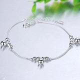 Small Bell Silver Chain Anklet for Women Girls Leg Bracelet