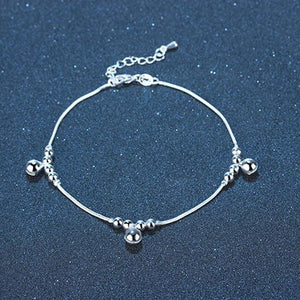 Small Bell Silver Chain Anklet for Women Girls Leg Bracelet