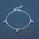 Small Bell Silver Chain Anklet for Women Girls Leg Bracelet