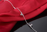 Small Bell Silver Chain Anklet for Women Girls Leg Bracelet