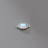 925 Silver Moonstone Oval Pendant Charms DIY Making Accessory