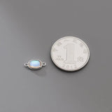 925 Silver Moonstone Oval Pendant Charms DIY Making Accessory