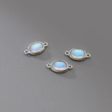 925 Silver Moonstone Oval Pendant Charms DIY Making Accessory
