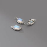 925 Silver Moonstone Oval Pendant Charms DIY Making Accessory