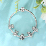 925 Silver Egyptian Culture Beads Pirate Gothic Halloween Charms Bracelet