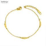 Bohemia Stainless Steel Feather Charm Anklet for Women JA21003