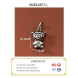 S925 Sterling Silver Little Raccoon Charms for DIY Bracelet Necklace