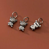 S925 Sterling Silver Little Raccoon Charms for DIY Bracelet Necklace