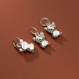 S925 Sterling Silver Little Raccoon Charms for DIY Bracelet Necklace