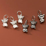 S925 Sterling Silver Little Raccoon Charms for DIY Bracelet Necklace