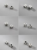 S925 Silver Geometry Squares Number Pendant Charms for Bracelet DIY