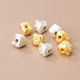 S999 Silver Chinese Zodiac Tiger 18K Beads Charms for DIY Making