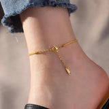 Rose Silver Stainless Steel Anklets For Women 024 LK2