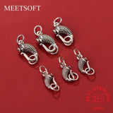 925 Silver Fish Bracelet Clasp Charms for DIY Accessories