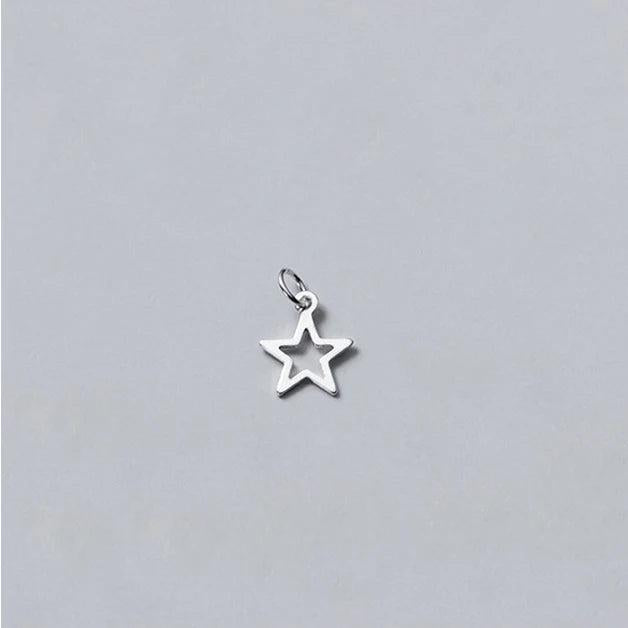 925 Sterling Silver Stars Hollow Charms DIY Jewelry Necklace Accessory