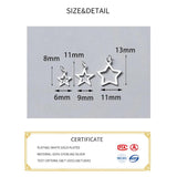 925 Sterling Silver Stars Hollow Charms DIY Jewelry Necklace Accessory