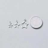 925 Sterling Silver Stars Hollow Charms DIY Jewelry Necklace Accessory