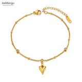 Love Heart Charm Anklets For Women Girls Boho CZ Foot Jewelry
