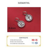925 Sterling Silver Chinese Character Round Charms for DIY Jewelry Making