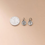 925 Sterling Silver Chinese Character Round Charms for DIY Jewelry Making