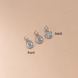 925 Sterling Silver Chinese Character Round Charms for DIY Jewelry Making