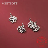 925 Silver Hollow Tree Charms for DIY Necklace