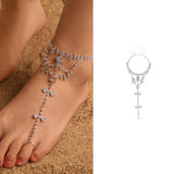Crystal Fringe Toe Anklet Beach Foot Accessories